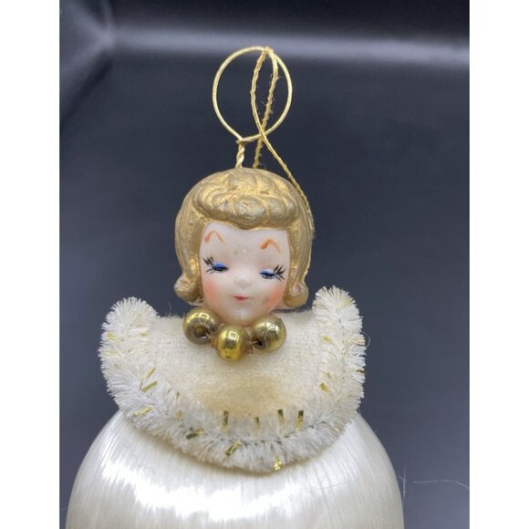 Vintage Satin & Pipe Cleaner Angel Ornaments Lot of 2 MCM Christmas Tree Decor - Picture 4 of 10